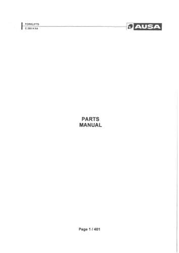 Ausa Forklifts C250H X4 Parts Manual