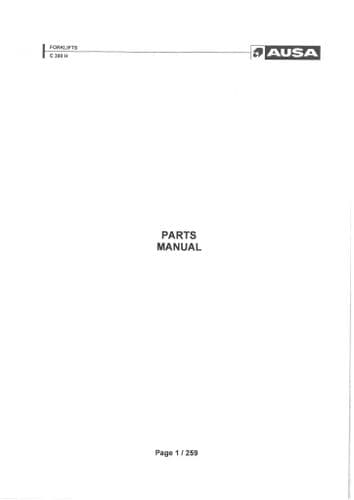 Ausa Forklifts C300H Parts Manual