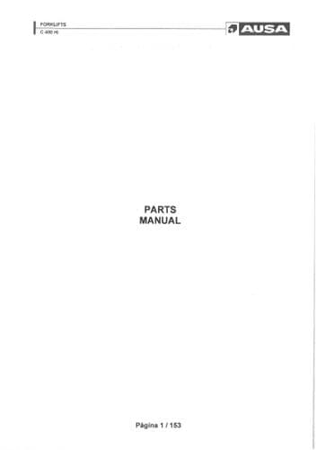 Ausa Forklifts C400 HI Parts Manual