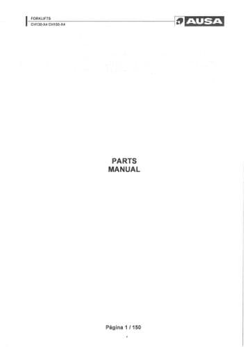 Ausa Forklifts CH130-X4 CH150-X4 Parts Manual