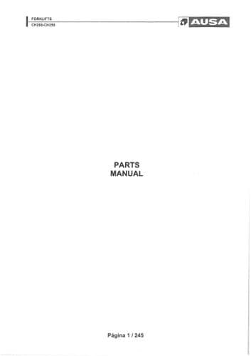 Ausa Forklifts CH200 & CH250 Parts Manual