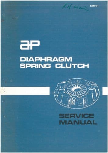 Automative Products Borg & Beck Diaphragm Spring Clutch Workshop Service Repair Manual