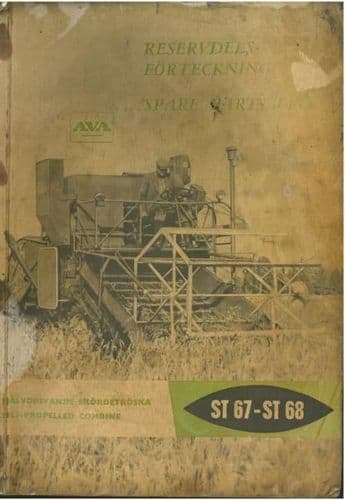 AVA AB Bolinder-Munktell Combine ST67 & ST68 Parts Manual