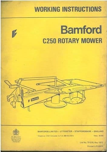 Bamford C250 Rotary Mower Operators Manual