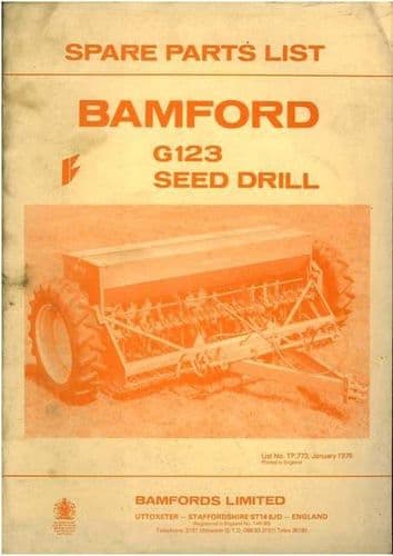 Bamford G123 Seed Drill Parts Manual