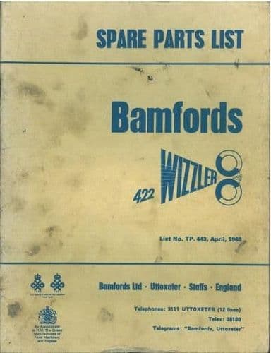 Bamfords 422 Wizzler Mower Parts Manual
