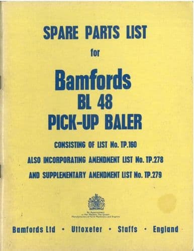 Bamfords Baler BL48 Parts Manual