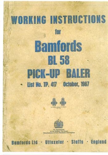Bamfords Baler BL58 Operators Manual