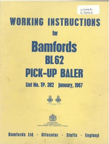 Bamfords Baler BL62 Operators Manual