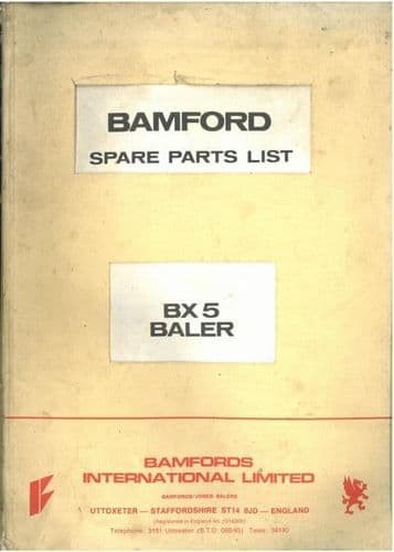 Bamfords Baler BX5 Parts Manual