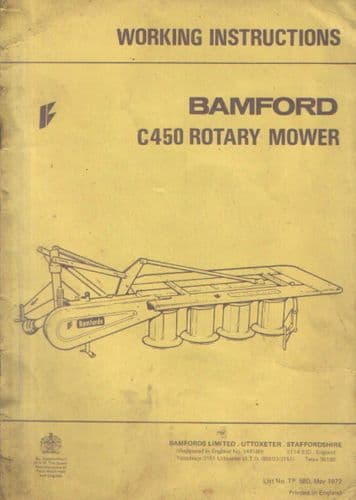 Bamfords C450 Rotary Mower Operators Manual