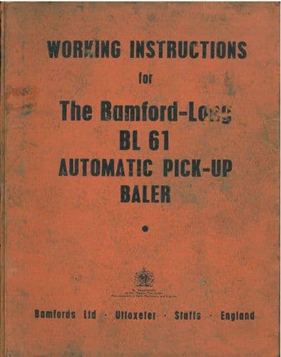 Bamfords - Long Baler BL61 Operators Manual