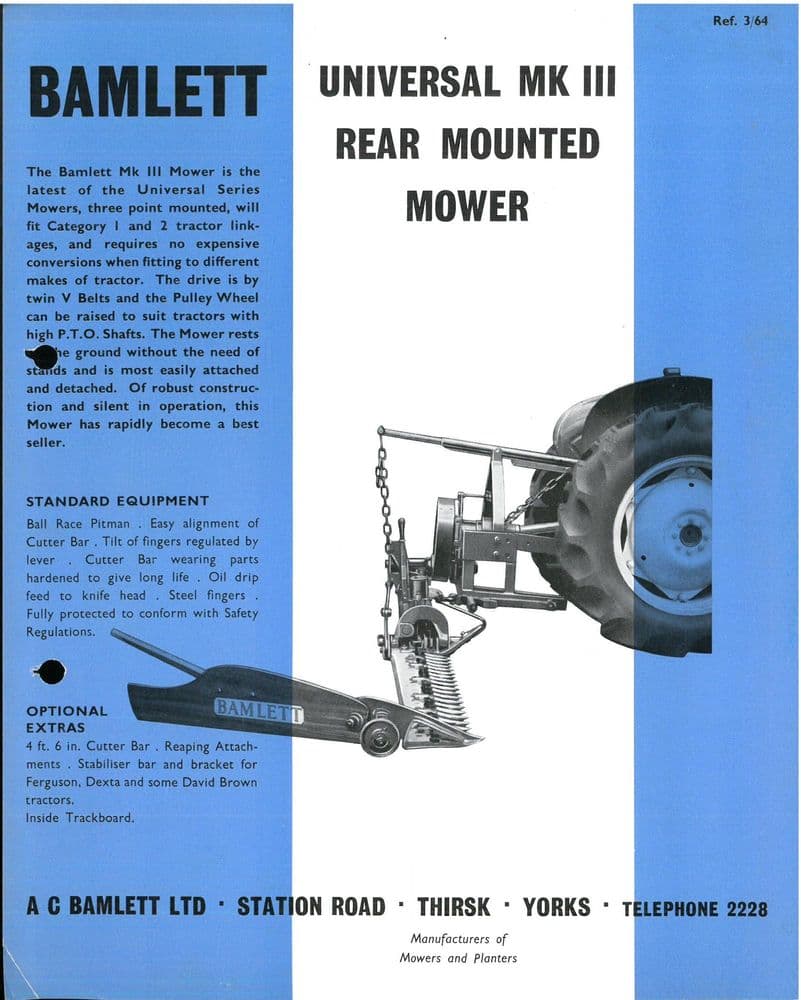 Bamlett Universal MKIII Rear Mounted Mower Brochure