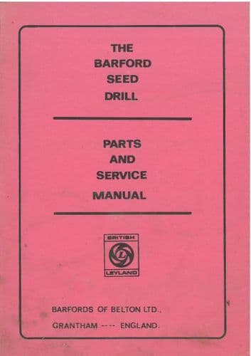 Barford Seed Drill Operators Manual with Parts List