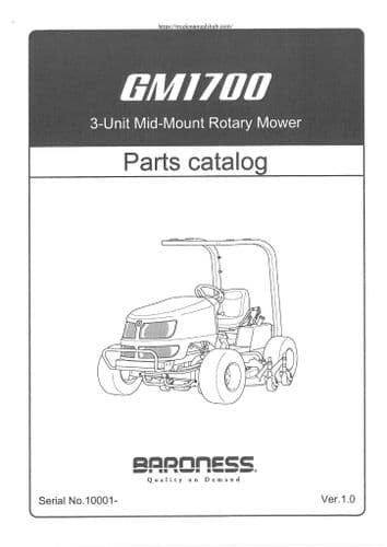 Baroness 3 Unit Mid Mount Rotary Mower GM1700 Parts Manual