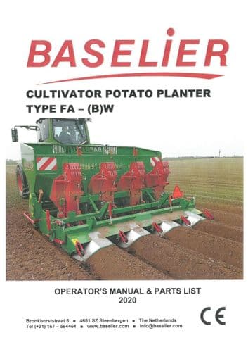 Baselier Cultivator Potato Planter FA-(B)W Operators and Parts Manual