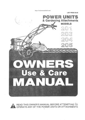 BCS Power Units 201 203 204 205 Operators Manual