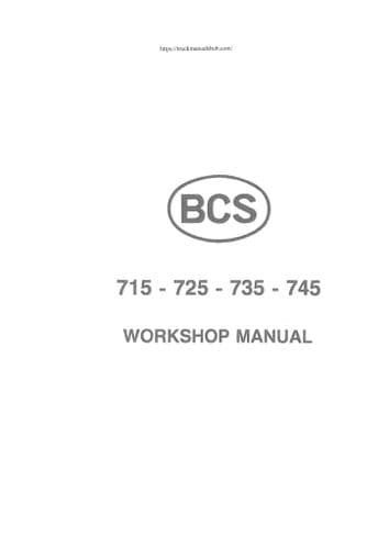 BCS Walking Tractor 715 725 735 745 Workshop Manual