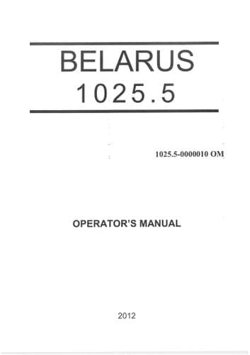 Belarus Tractor 1025.5 Operators Manual