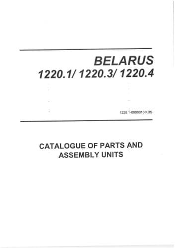 Belarus Tractor 1220.1, 1220.3, 1220.4 Parts Manual