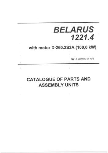 Belarus Tractor 1221.4 with Motor D-260.2S3A Parts Manual