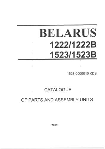 Belarus Tractor 1222, 1222B, 1523, 1523B Parts Manual
