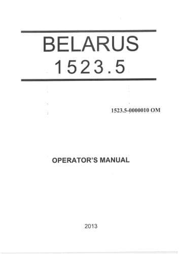 Belarus Tractor 1523.5 Operators Manual