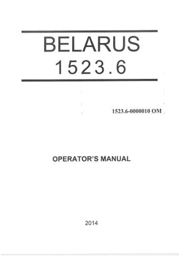 Belarus Tractor 1523.6 Operators Manual