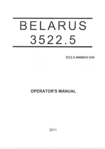 Belarus Tractor 3522.5 Operators Manual