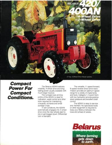 Belarus Tractor 400AN & 420 Brochure