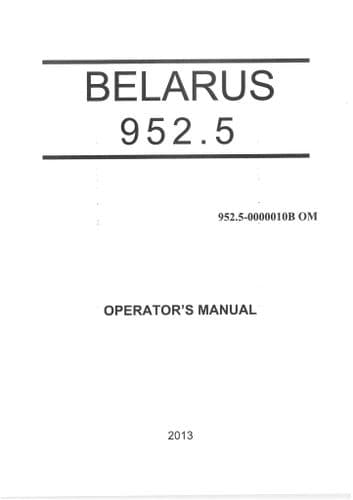 Belarus Tractor 952.5 Operators Manual