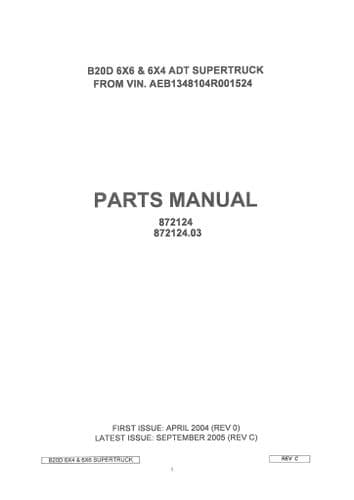 Bell Supertruck ADT B20D 6x6 4x4 Parts Manual