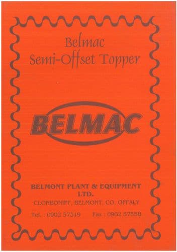 Belmac Semi Offset Topper Operators and Parts Manual - ORIGINAL