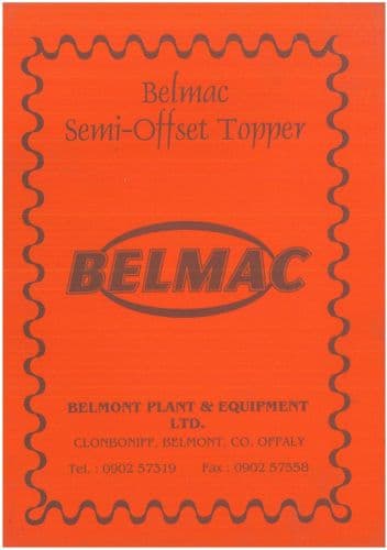 Belmac Semi Offset Topper Operators and Parts Manual