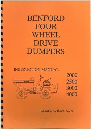 Benford 2000 2500 3000 4000 Four Wheel Drive Dumper Operators Manual