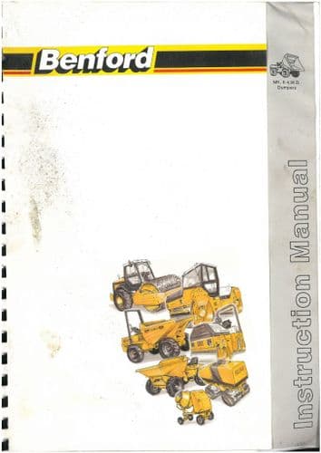 Benford Dumper MK.II 2000 3000 4000 5000 6000 7000 9000 Operators Manual - & Swing Versions