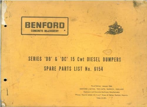 Benford Dumper - Series DB & DC - 15 Cwt - Parts Manual