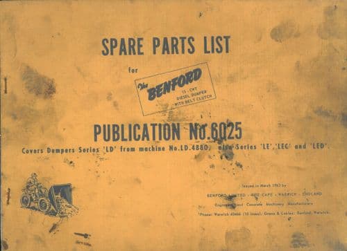 Benford Dumper Series LD LE LEC & LED Parts Manual - ORIGINAL
