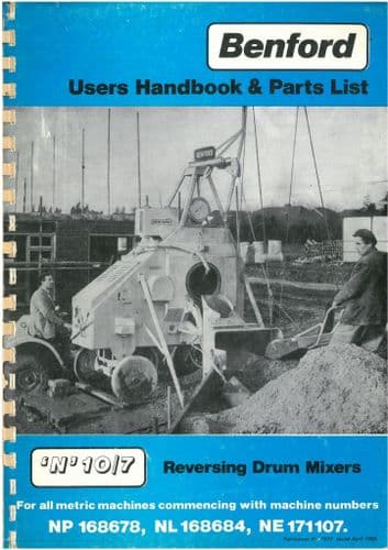 Benford Reversing Drum Mixers 10/7 Parts Manual