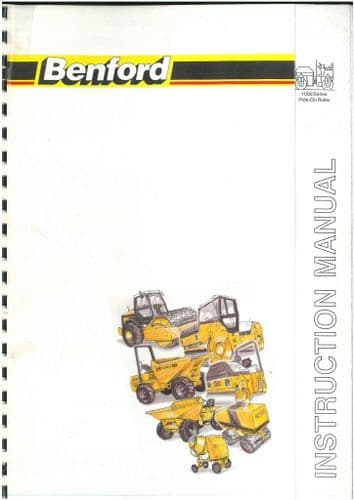 Benford Ride-On Roller 1000 Series - Models TV1000 TV1200 TV1200H TV1300 Operators Manual