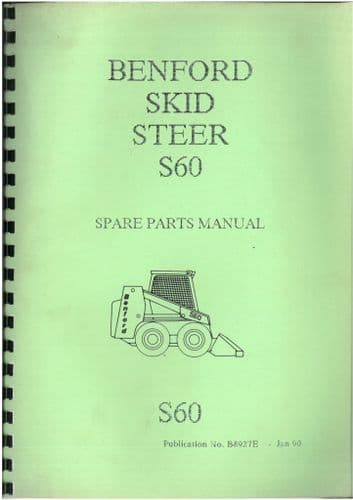 Benford Skid Steer Loader Model S60 Parts Manual