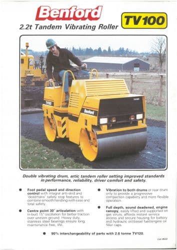 Benford  TV100 2.2T Tandem Vibrating Roller Brochure