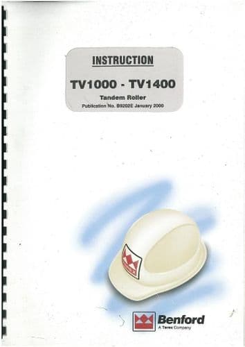 Benford TV1000 TV1200 TV1300 TV1400 Tandem Roller Operators Manual