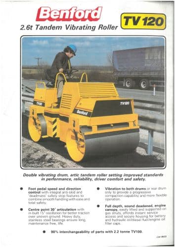 Benford  TV120 2.6T Tandem Vibrating Roller Brochure