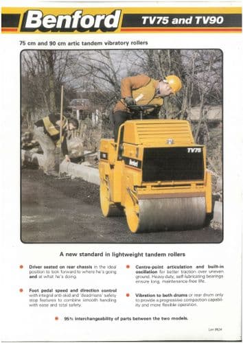 Benford TV75 TV90 Arctic Vibratory Roller Brochure