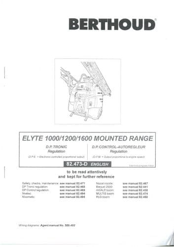 Berthoud Mounted Sprayer Elyte 1000 1200 1600  Operators Manual