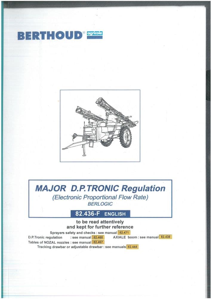 Berthoud Sprayer Major D P TRONIC Reegulation Electronic Proportional