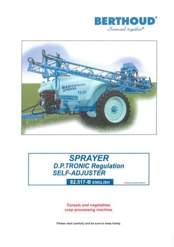 Berthoud Sprayer Sprinter Operators Manual