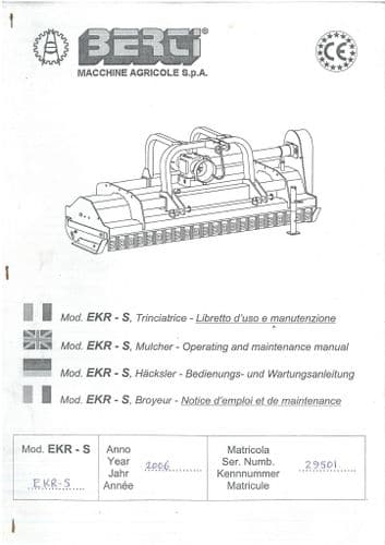 Bertie Mulcher EKR-S Operators Manual