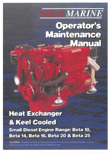 Beta Marine Engines  Beta 10 Beta 14 Beta 16 Beta 20 & Beta 25 Operators Manual & Technical Settings